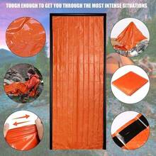 Ultra-Lightweight Polyethylene Multifunctional Sleeping Bag, Waterproof & Windproof, With Reflective Emergency Blanket, Seam Sealed, Suitable For Outdoor Camping And Mountaineering - Multicolor - View 3