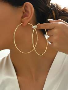 1 Pair Minimalist Creative Fashion Personalized Versatile Delicate Earrings, Suitable For Daily Wear - Gold - View 1