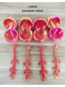 1件3D打印龙蛋雕塑，附赠礼品袋，关节可活动，水晶龙雕塑工艺品，彩色动物造型收纳盒，创意家居/办公室/活动装饰，收藏摆件，装饰雕塑 - 多款式 - 查看 15
