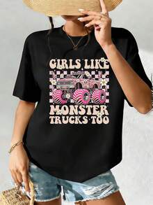 Dam-T-shirts - Svart - Visa 2
