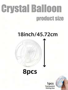 5Pcs 18-Inch Transparent Bobo Ball Aluminum Film Balloon Set Includes Fishing Line And Balloon Arch Set,Camping Party Decoration Arrangement Party Decoration Wedding Birthday Party Decoration Supplies, Party Decorations, Home Decor - Transparent - View 12