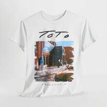 Toto FaH1Renheit Album Cover T1EE Retro Music Lover Graphic T-Shirt.JPG 100% Cotton Unisex T-Shirt - Premium Casual Comfortable Fit T-Shirt - 白色 - 查看 1