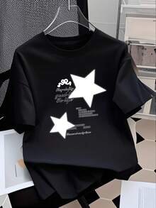 Summer Short-Sleeved T-Shirt, Fitted Design, Sheer Undershirt #3333 - 黑色 - 查看 1