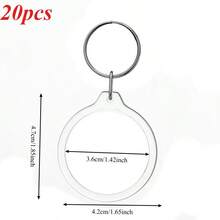20pcs Rectangular Transparent Acrylic Photo Frame Keychains, DIY Craft Accessories For Custom Photo Making, Bag Charms, Party Favors And Daily Decor, Key Rings, Father's Day Gift - Multicolor - View 12