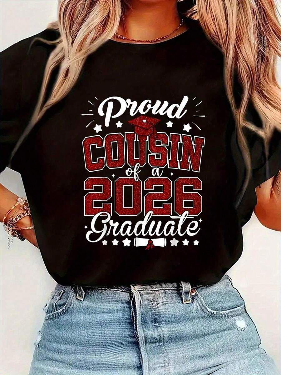 Orgulloso Pariente de un Graduado de 2026 - Camia de Graduación 2026 Transpirable y cómoda - Negro - Ver 1
