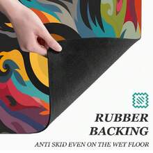 1pc Abstract Eye Print Absorbent Mat/Drying Mat For Coffee Maker, Dishes - Polyester Absorbent Desktop Protective Mat With Rubber Anti-Slip Pad, For Kitchen Counter Decor, Home Bar And Dining Table - Multicolor - View 8