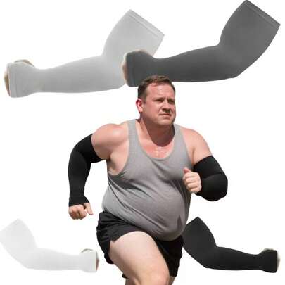 2 paires de manches d'été grande taille, manches de compression sportives à haute élasticité, unisexe, convenant aux activités de plein air, aux déplacements quotidiens, à la couverture des tatouages