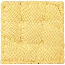 ChezMax - Almohada y cojín de piso, cojines grandes para silla de meditación, almohadilla de asiento cuadrada gruesa, puf de terciopelo suave para interiores y exteriores, banco de yoga, mecedora - F Pia Amarillo - Ver 2