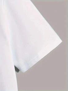 Men's Moisture-Wicking Athletic T-Shirt, Short-Sleeved Printed Pure Cotton Tee, Loose Fit, Versatile And Stylish Casual Pants - 白色 - 查看 4