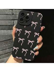 Funda de Teléfono con Patrón de Lazo, Cubierta Protectora de Teléfono Anti-Caída, Accesorio de Teléfono Compatible con Protector de Pantalla de  Negro Carcasa personalizada con estampado - Negro - Ver 6