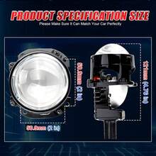 HYNBYZJ Bộ 2 đèn LED vòng tròn 2.5 inch H4 H7 9005 9006 cho đèn pha ô tô Hella 3R Angel Eyes, đèn LED chiếu xa và chiếu gần. - A - Xem 10