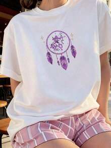 Women's Retro Palm Tree Desert California Vintage Summer T-Shirt. Suitable As A Gift. Women's T-Shirt. Elegant Blouses. Boho Chic. Soft, Breathable, And Comfortable Women's Top, Ideal For Spring, Summer, And Fall, Perfect For Vacations, Travel, And Everyday Wear. Suitable As A Gift. Women's T-Shirt. Elegant Blouses. Boho Chic. Soft, Breathable, And Comfortable Women's Top, Ideal For Spring, Summer, And Fall, Perfect For Vacations, Travel, And Everyday Wear. - 白色 3 - 查看 3