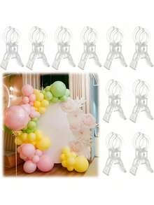 5pcs/1pc Large Balloon Arch Clips - Heavy Duty 3.5 Inch Clear Plastic Spring Clips With Ergonomic Handles And Sturdy Bases, Suitable For Balloon Arch Kits, Birthday Decorations, Crafts, Woodworking, Photography Studios, Craft Supplies - A - View 3