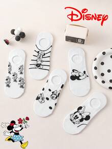 Disney 10/5/1 双迪士尼袜子，可爱米奇男士短袜，夏季隐形短袜，卡通趣味袜子，舒适透气时尚男士袜子，绝佳礼物，透气吸汗，休闲百搭，时尚卡通图案船袜，适合学生，欧美成人尺码，可作礼物和日常穿着，米奇和他的朋友们 - 彩色 - 查看 11