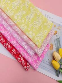 1pc Silkscreen Printed Small Plum Blossom Mesh Fabric, Suitable For Tulle Skirts, Stage Costumes, DIY Crafts, Gift Packaging, Garment Making - Light Purple - View 6