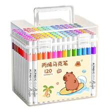 24/36/48/60pcs Acrylic Marker Pens, Art DIY Graffiti Pens, Colorful Painting Watercolor Art Marker Pen Set, Suitable For Acrylic Marker Painting, Waterproof And Quick-Drying, Great For Student Graffiti, Teachers And School Use (Marker Pens With Random Patterns) - Multicolor - View 5
