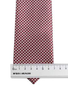 ZLQ&GOU 3Pcs Red Houndstooth Polyester Silk Men's Tie Set, Includes Tie, Pocket Square, Lapel Pin, Suitable For Wedding, Holiday, Formal Occasions - Red - View 4