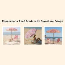 6FT Outdoor Patio Umbrella With Fringe Tassels, Portable Boho Beach Umbrella With Push Button Tilt And Carrying Bag, UV Protection Sun Shade Canopy For Poolside Garden And Backyard, Reef Crimson - 礁紅 - 查看 6