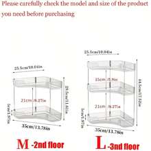 1 chiếc kệ góc bằng nhựa 2 tầng/3 tầng, giá trưng bày mỹ phẩm, hộp đựng đồ trên mặt bàn phòng tắm, dùng để đựng mỹ phẩm và nước hoa, khay trang điểm trong suốt, thiết kế tiết kiệm không gian, phụ kiện trang trí phòng. - Trong sáng - Xem 5