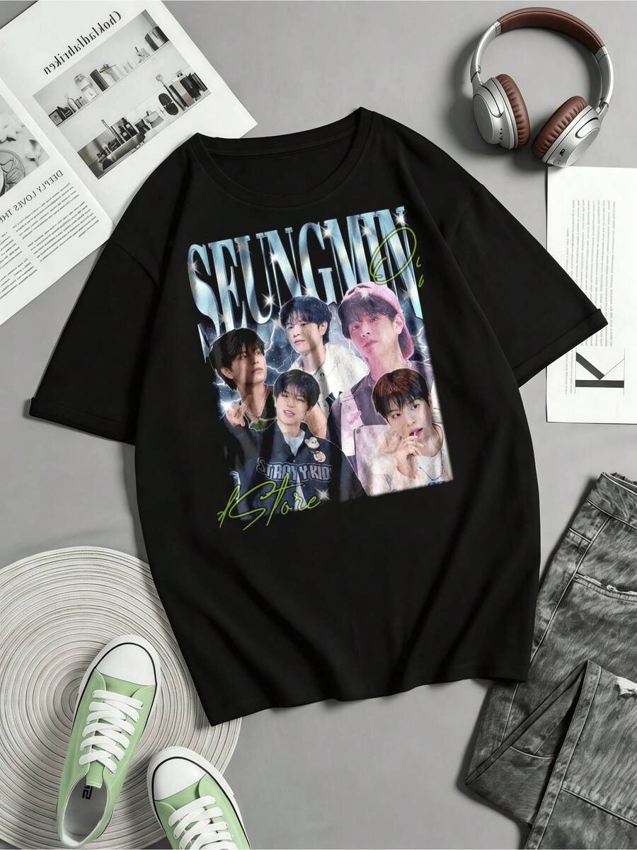 T-shirt Unisex Idol Merch - Svart - Visa 1