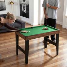 GOFLAME 10-In-1 Stackable Game Table Set 126CM Multi-Game Combo Table For Family & Adult With Foosball Air Hockey Pool Ping Pong Shuffleboard Bowling Chess Checkers Backgammon Game - Brown - View 9