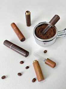 1pc Stainless Steel Needle Coffee Stirrer, Espresso Powder Distributor, WDT Tool For Cafes And Baristas, 6 Needles, Includes 6 Coffee Cloth Powder Needles - Multicolor - View 5