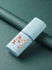 便携式旅行牙刷盒，印有A-Z字母和花卉图案，浴室用品，户外旅行牙刷牙膏收纳盒，字母系列印花防尘收纳盒，旅行必备，返校用品，假日露营必备，浴室用品，家居用品及收纳 - 彩色 - 查看 6