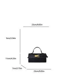Niche Design Retro Small Handbag, New Woven Texture Tote Bag, Chic Crossbody Bag For Spring/Summer - Black - View 10