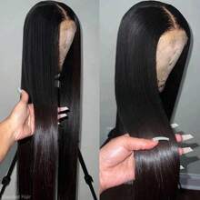 Long Straight Wigs Pre Plucked 13x4 Lace Front Wigs 200 Density HD Lace Front Wigs Human Frontal Hair 13x4 Straight Black Wigs Blended Hair For Women Lace Front Wig With Baby Hair Daily Party Use - Natural & Black - View 8