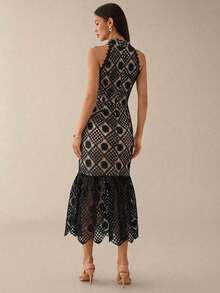 Vestido elegante sin mangas con cintura ceñida para mujer - Multicolor - Ver 2
