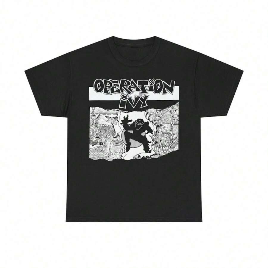 Operation Ivy T Shirt Energy Tim AR1MStrong Matt Freeman Rancid Choking Victim The Vandals DescendenT1S NOFX UniS1ex Heavy Cotton T-Shirt S-5XLFor wom Camiseta 100% Algodón Unisex - Playera Casual Premium de Corte Cómodo - Negro - Ver 1