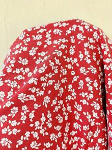Vestido de playa con tirantes finos y estampado floral ditsy negro para mujeres - Rojo - Ver 8