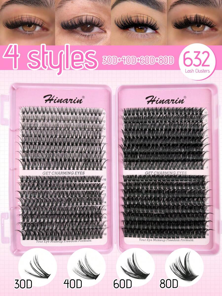 632 sợi mi giả D Curl hỗn hợp tự nối 30D 40D 60D 80D, dung lượng lớn, từng sợi riêng lẻ 10-18 MM, hiệu ứng D Curl hỗn hợp, vẻ ngoài tự nhiên, mềm mại, bồng bềnh và thoải mái. - D - Xem 1