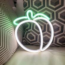 1pc Pink Peach Neon Sign, 8.26x9.25in (21x23.5cm) USB/Battery Powered LED Neon Light, Coral Pink Watermelon Wall Decor, Peach Neon Sign Fruit Shaped LED Neon Night Light For Bedroom, Christmas Party Neon Decoration (Wall Hanging) - Multicolor - View 8