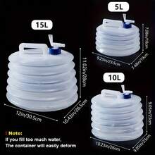 10L/5L/3L Portable Foldable Water Bucket With Faucet - Large Capacity Collapsible, Suitable For RV Camping, Outdoor, Car Bathroom Storage, Outdoor Water Supply, Compact Durable Multi-Functional Container, Ideal For Campers And Hikers - Multicolor - View 8