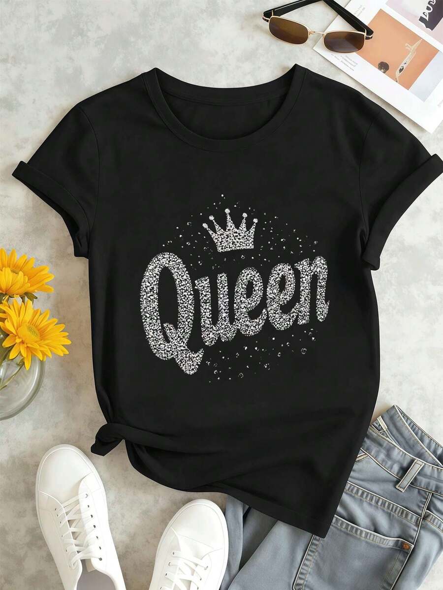 Dam-T-shirts - Svart - Visa 1