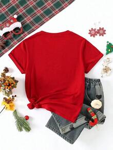 Ropa Personalizada para MujerInformalModaCreativoTablero de ajedrezDibujos animadosSonriendoCara,PatinetaGráficoDivertidoEsloganImpresoBásicoCortoMangaCamiseta-VintageCalleEstiloUnisexoSueltoAlgodónCortoMangaTripulaciónCuelloCamiseta de MujerSimpleClásicoTripulaciónCuelloCortoMangaTeeCamisa - Rojo 2 - Ver 2