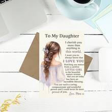 A Beautiful And Heartfelt Greeting Card, Ideal As A Gift For Your Daughter. This Is The Perfect Present For A Special Occasion, Birthday, Or To Express Love And Pride. Wonderful For Mothers To Convey Gratitude. Comes With A Random Color Envelope. - A - View 5