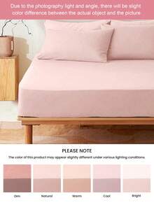 Ga trải giường trơn HONEYMOON 1 chiếc, chất liệu 100% polyester, nhẹ như mây, phù hợp với nệm có độ sâu 14 inch, mềm mại và thoáng khí, không co rút - Kích thước T F Q K cho gia đình và ký túc xá, đạt chứng nhận Oeko-Tex, màu hồng nhạt. - Màu Hồng baby - Xem 9