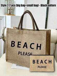 Túi tote vải lanh dung tích lớn với họa tiết chữ "Beach" (bãi biển), túi mua sắm cỡ lớn tiện dụng, túi xách tay quai vải lanh, túi đựng đồ đa năng, túi quà tặng cá nhân hóa, thích hợp cho du lịch, mua sắm, kỳ nghỉ, tựu trường, tiệc tùng, và là món quà lý tưởng cho Ngày của Mẹ, sinh nhật, Ngày Nhà giáo, kỷ niệm, ngày lễ và các bữa tiệc. - Màu Khaki - Xem 17