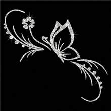 1pc Shiny Butterfly & Floral Reflective Car Sticker - Made Of Vinyl Material, Self-Adhesive, Suitable For Car Windows, Motorcycles And Laptops - A - View 13