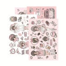 8pcs Sweet Berry Girl Diary Cutting Stickers, Anime Girl Gukka High-End Collage Material, Waterproof Stickers - Holiday Gift - Birthday Gift - Multicolor - View 5