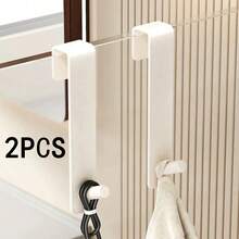 1/2pcs Plastic S-Shaped Bathroom Shower Door Hanging Hook, Towel Rack Mounted On Glass Door - Multicolor - View 13