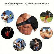 Adjustable Shoulder & Elbow Support Brace With Rotational Joint Stabilizer, Prevents Overextension Of Left/Right Arm During Running (3-Level Compression Sleeve) - Black - View 3