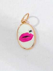 1 pieza Surtido de colgantes esmaltados de vacaciones de verano, accesorios de joyería intercambiables que incluyen patrones de palmera, cereza y talla grande, adecuados para usar en capas con collares - Multicolor - Ver 27