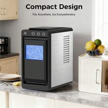 Havato Ice Makers Countertop,26Lbs/24H,8Pcs In 6Mins,Portable Ice Maker Machine With 0.8 L Water Tank,Self-Cleaning,Interior Lighting,2 Sizes Of Bullet Ice For Home/Office/Party/Kitchen/RV/Camping(Black) - Xem 5