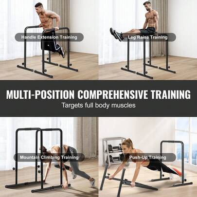 Dip Bars Dip Stand Station 440 Lb Adjustable Height For Strength Training