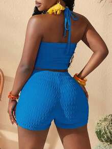 Slayr Conjunto de dos piezas para mujer para uso diario - Agua verde azul - Ver 2