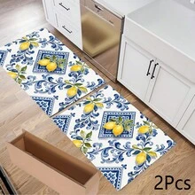 1pc Lemon Print Absorbent Mat/Drying Mat For Coffee Maker, Dishes - Polyester Absorbent Desktop Protective Mat With Rubber Anti-Slip Pad, For Kitchen Counter Decor, Home Bar And Dining Table - Multicolor - View 9