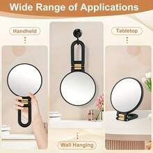 30X Magnifying Mirror, Travel Makeup Mirror With Handle - Double-Sided Handheld Mirror With 1X And 30X Magnification, Adjustable Handle, Foldable Compact Makeup Mirror - Multicolor - View 7